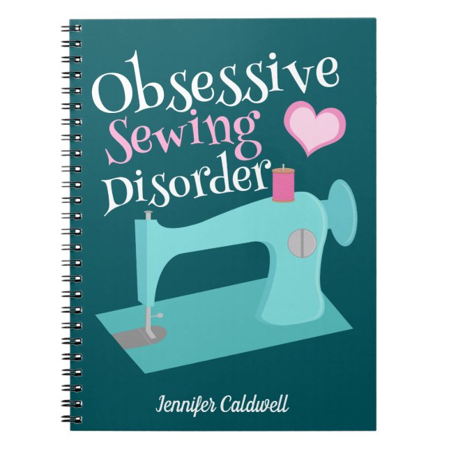 Söt retro symaskin sömmerska anteckningsbok (Framsidan)