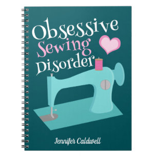 Söt Retro Symaskin Symaskinsdam Anteckningsbok