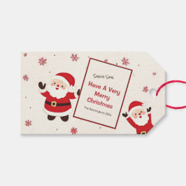 Söt Retro Tomte Jul Presentetikett