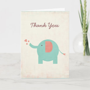 Söt Retro Unisex Elephant-tackkort Tack Kort
