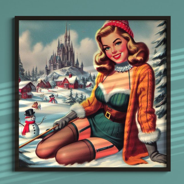 Söt Retro Vinter Pin-up Poster (Skapare uppladdad)