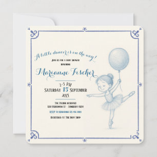 Söt retroblå dansare Flickas baby shower