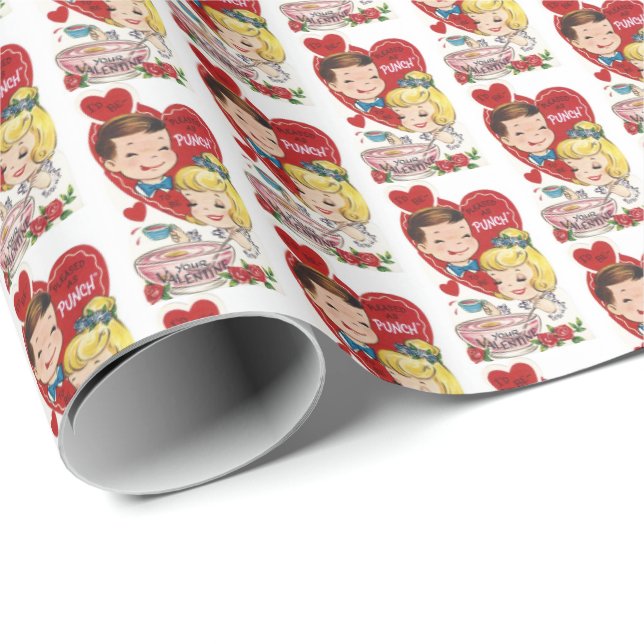 Söt retrovintage slår Valentine Presentpapper (Rullad Hörn)