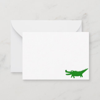 Söt Ritning Av Alligator Tomt Anteckningskort