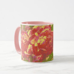 Söt Ro Art Rosa Gult Abstrakt Mugg