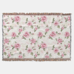 Söt Ro Blommigt Rosa jul jul Filt