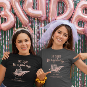 Söt Ro Guld Cruise Frakt Girl Girl’s Resa Group T Shirt