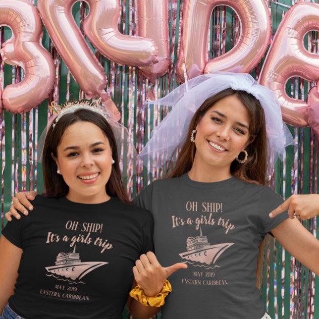Söt Ro Guld Cruise Frakt Girl Girl’s Resa Group T Shirt (Skapare uppladdad)