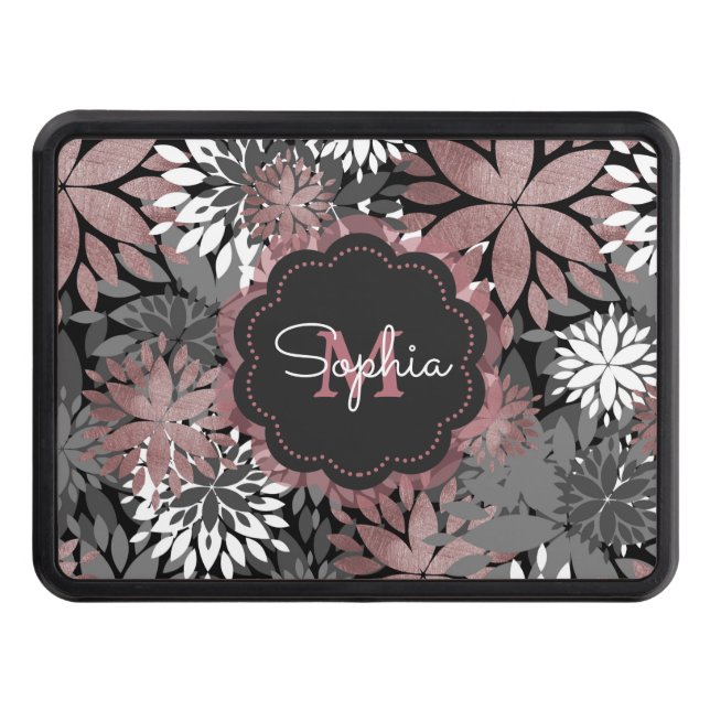 Söt Ro Guld Geometric Flowers Illustration Skydd För Dragkrok (Framsidan)