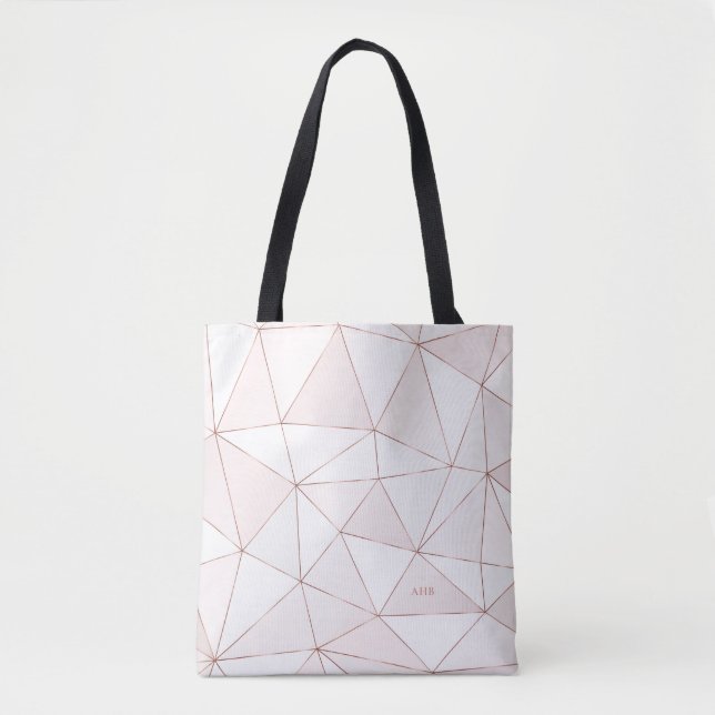 Söt Ro Guld Geometric Mönster Monogram Tygkasse (Framsida)