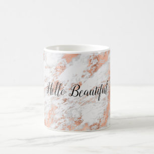 Söt Ro Guld White Glitzy Marble Kaffemugg