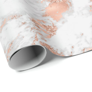Söt Ro Guld White Glitzy Marble Presentpapper