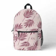 Söt Ro Rosa Lämna Mönster Monogram Initialer