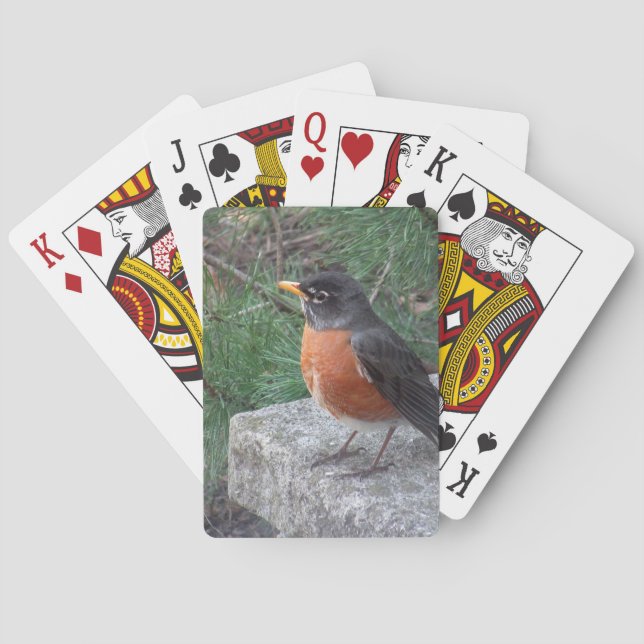 Söt Robin In Garden Casinokort (Baksidan)