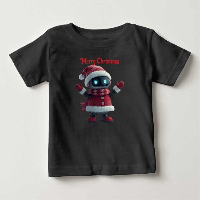 söt robot jul teknik T-shirt (Framsida)