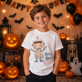 Söt Robotpojke Beep Boo Halloween-kostym T Shirt