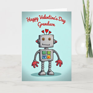 Söt Robotsondags Valentinekort Kort