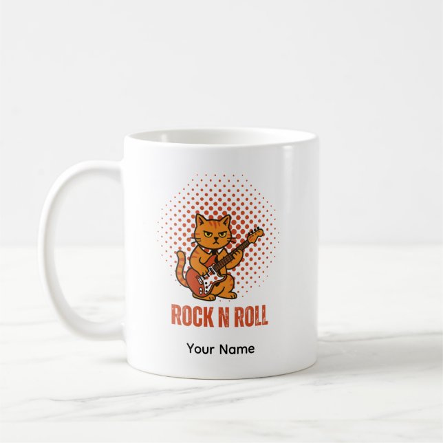 Söt Rock Katt Personlig Mugg (Vänster)