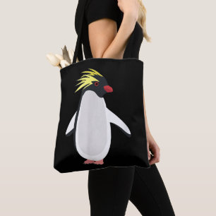 Söt Rockhopper Pingvin Rolig Antarktisk Djur Tygkasse