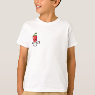 Söt röd chilipeppar doktor tecknad film barn t shirt