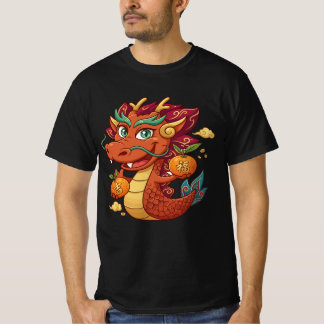 Söt röd drakvektor Clipart | Kinesiskt nyår T Shirt