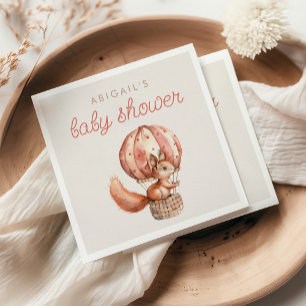 Söt röd ekorre ballong baby shower pappersservett