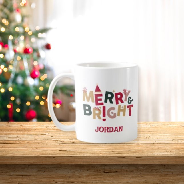 Söt Röd Grön Glädjerik Jul Kaffemugg (Skapare uppladdad)