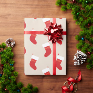 Söt röd julstrumpa presentpapper