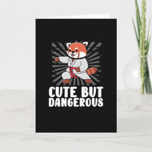 Söt röd karatepanda kort