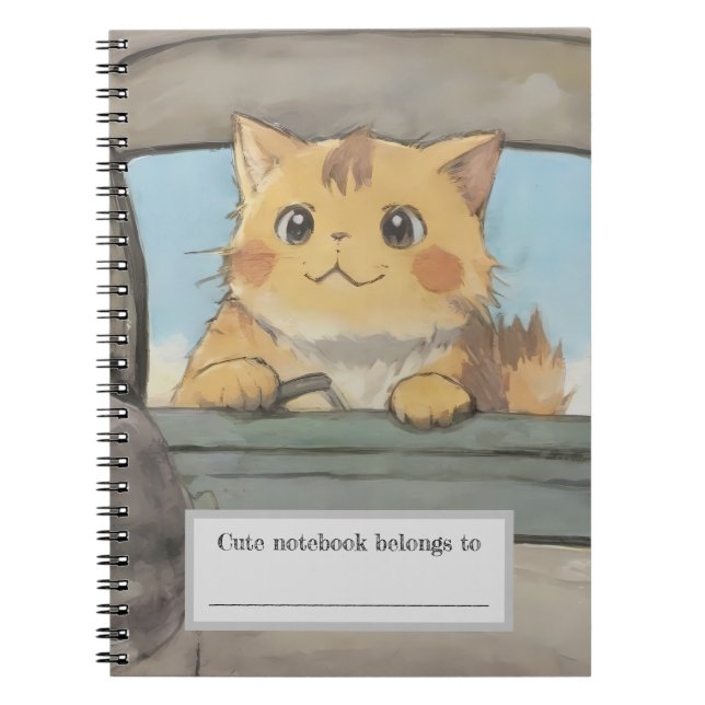 Söt röd katt spiralblock (Framsidan)