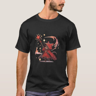 Söt Röd Magiker Katt Hjälte T Shirt
