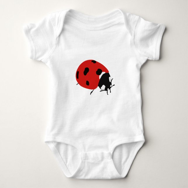 Söt röd nyckelpiga illustration t shirt (Framsida)