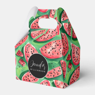 Söt röd och grön vattenmelon vattenfärg mönster presentaskar