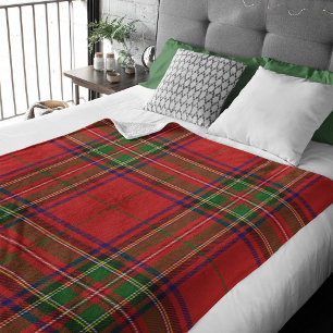 Söt Röd och Grönt Tartan Plade jul Ull Fleecefilt