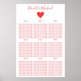 Söt röd och vit poster