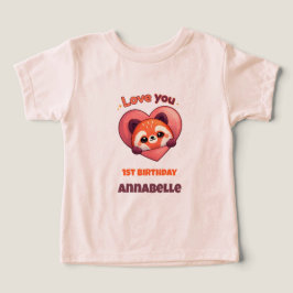 Söt Röd Panda - 1-års födelsedagsflicka T Shirt