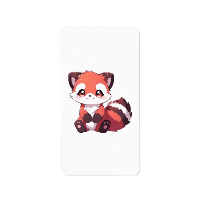  söt röd panda adressetikett (Framsidan)