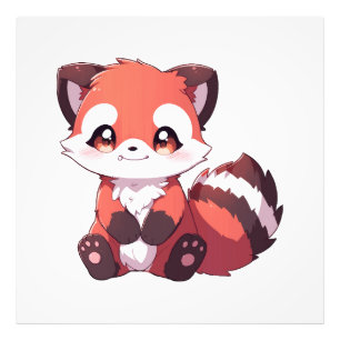 söt röd panda fototryck