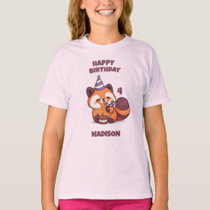 Söt Röd Panda - Grattis på födelsedagen T Shirt
