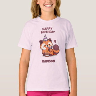 Söt Röd Panda - Grattis på födelsedagen T Shirt