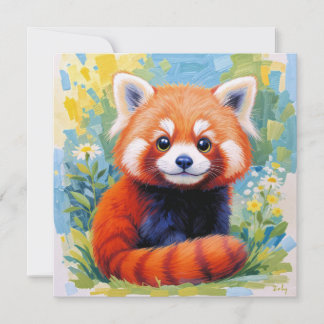 Söt röd panda-kort.
