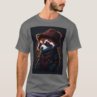 Söt röd panda med kläder t shirt