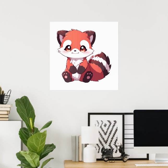 söt röd panda poster (Hemmakontoret)