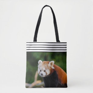 Söt Röd Panda Randig Tygkasse