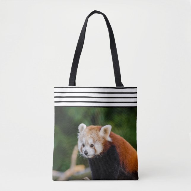 Söt Röd Panda Randig Tygkasse (Framsida)