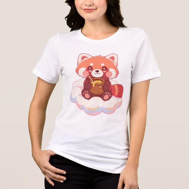 Söt Röd Panda T Shirt (Framsida)