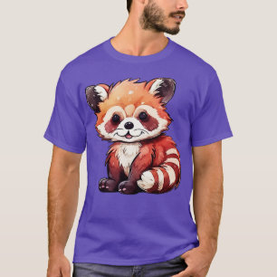 söt röd panda, vattenfärg stil t shirt