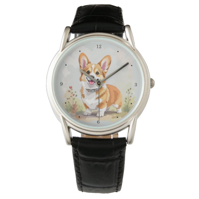 Söt röd Pembroke Welsh Corgi hund Armbandsur (Framsida)