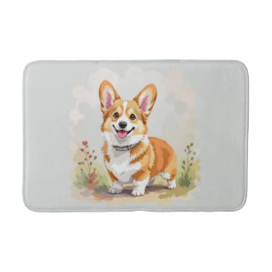 Söt röd Pembroke Welsh Corgi hund Badrumsmatta