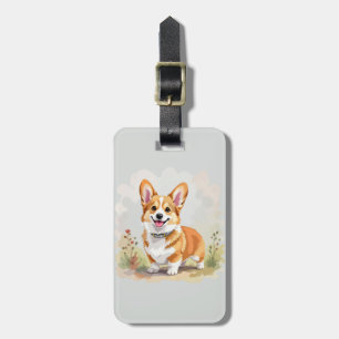 Söt röd Pembroke Welsh Corgi Hund Bagagebricka
